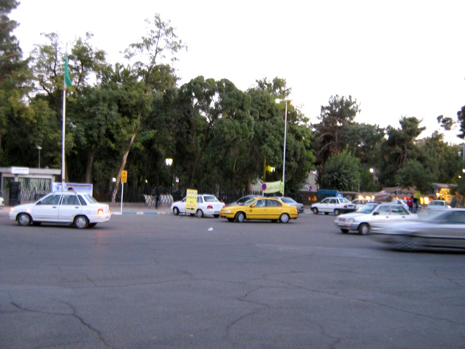 Cars fron of Khayyam tomb - Nishapur