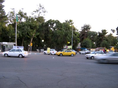 Cars fron of Khayyam tomb - Nishapur