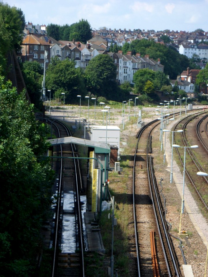 Carriage Washer at Sidings North of Brighton Station (August 2013, seen from Dyke Road Drive)