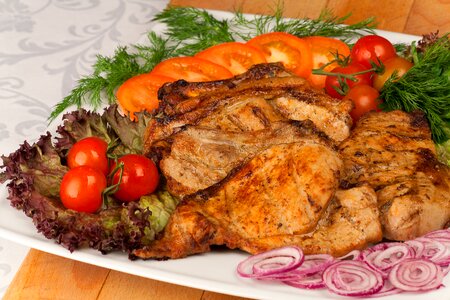 Plate nutrition meat dishes