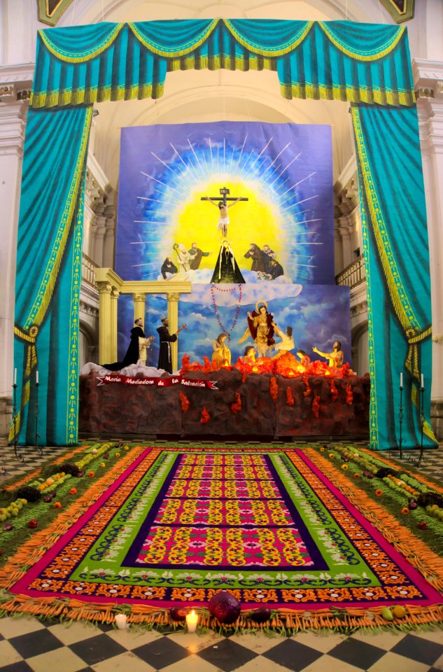 Carpet and decoration for Semana Santa in Antigua, Guatemala 01