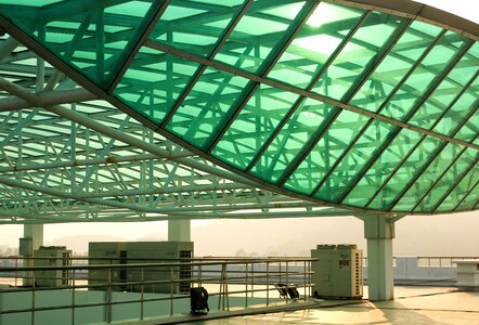 Winter sun the rooftops blue glass roof photo