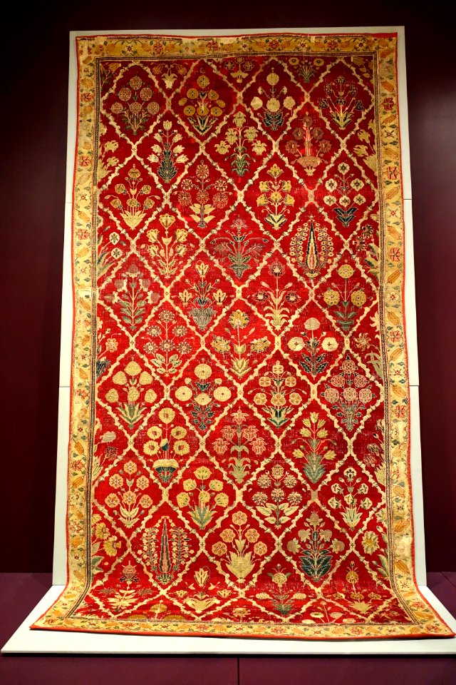 Carpet, India, Lahore, Mughal empire, 17th century AD, cotton, silk, wool - Textile Museum, George Washington University - DSC09509