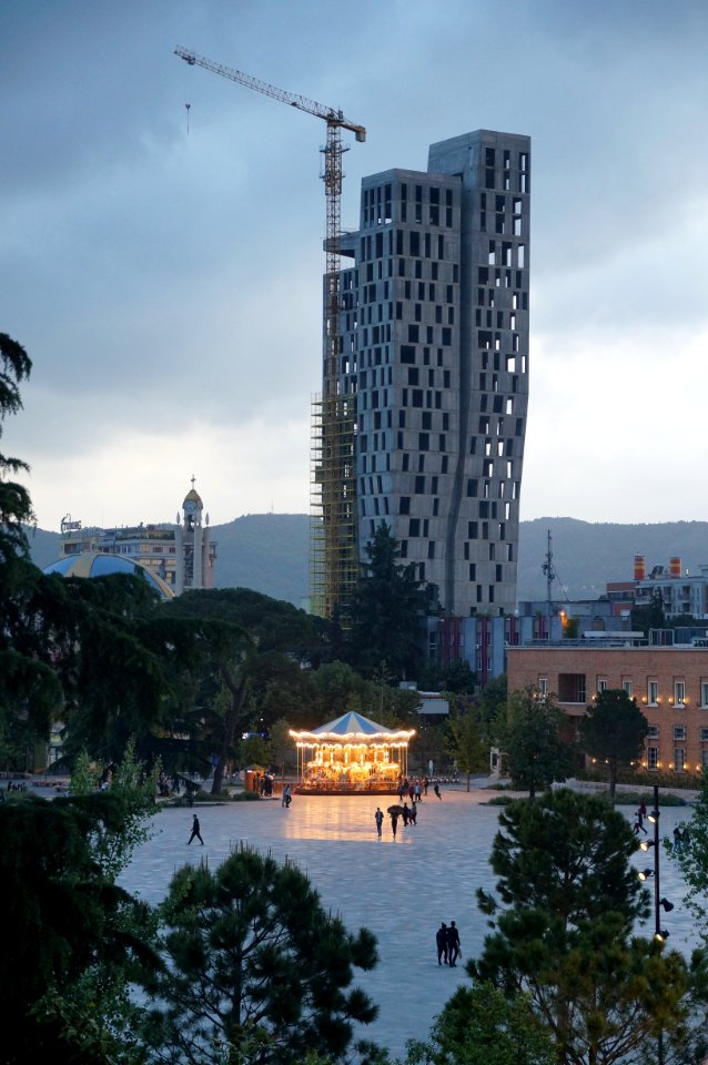 Carousel on Skanderbeg Square (OSCAL19 trip)