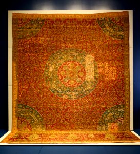Carpet, Egypt, Cairo, Ottoman Empire, 1550-1600 AD, wool, view 1 - Textile Museum, George Washington University - DSC09808