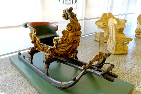 Carousel or racing sleigh, Southern Germany, c. 1680, wood, iron - Germanisches Nationalmuseum - Nuremberg, Germany - DSC02760