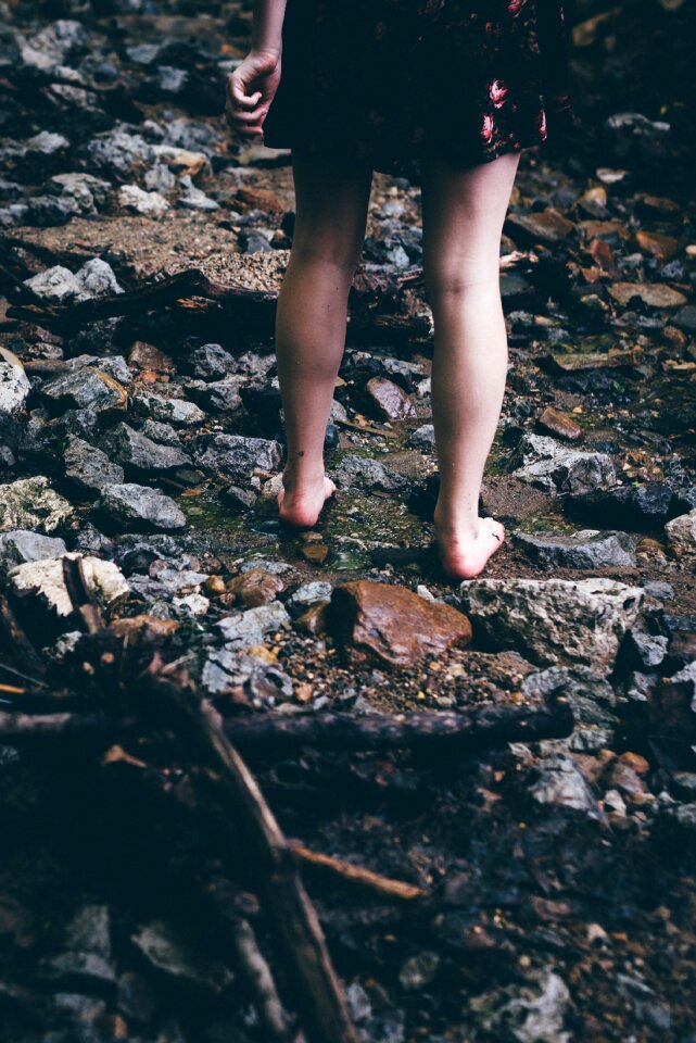 Rocks foot barefoot