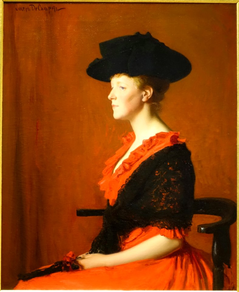 Carnation and Black, by Joseph De Camp, 1892, oil on canvas - Currier Museum of Art - Manchester, NH - DSC07461
