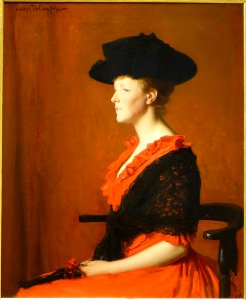 Carnation and Black, by Joseph De Camp, 1892, oil on canvas - Currier Museum of Art - Manchester, NH - DSC07461