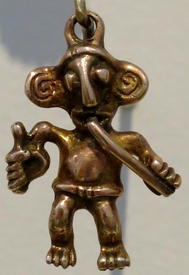 Cast gold male figure pendant, Veraguas or Chiriquí, Honolulu Museum of Art, 341.1