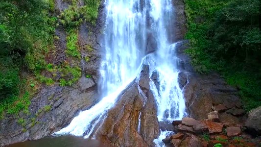 Cascade and pond of Hebbe falls Karnataka India