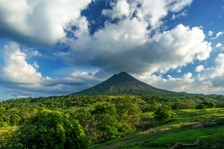 Blue sky mountain landscape photo