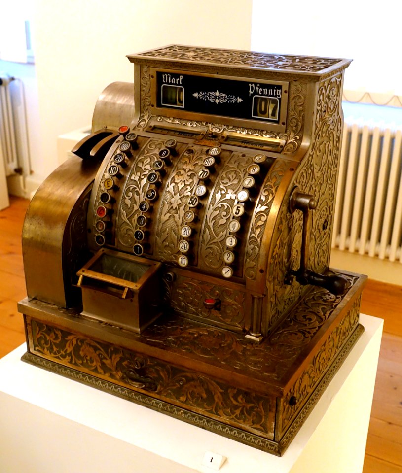 Cash register, Grimme, Natalis, & Co. (later Brunsviga Maschinenwerke), Braunschweig, late 1800s - Braunschweigisches Landesmuseum - DSC04775