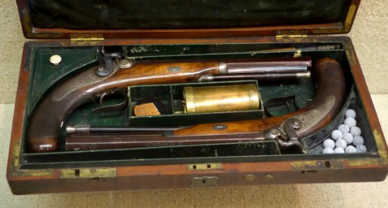 Cased Percussion Pistols, Joseph Kuchenreuter, Barth, Germany - Huntington Museum of Art - DSC05490