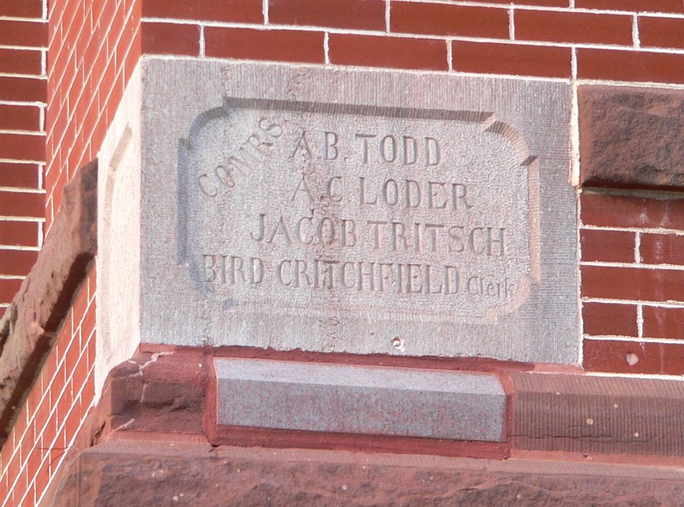 Cass County, Nebraska courthouse cornerstone 1