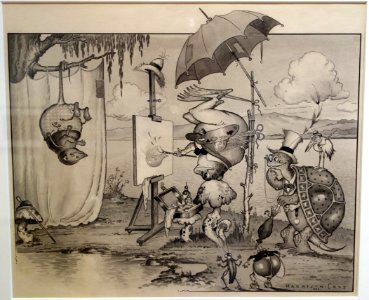 Cartoon for Burgess Series by Harrison Cady, view 2, 1916, published in Life magazine, September 6, 1917, ink and wash on paper - New Britain Museum of American Art - DSC09101