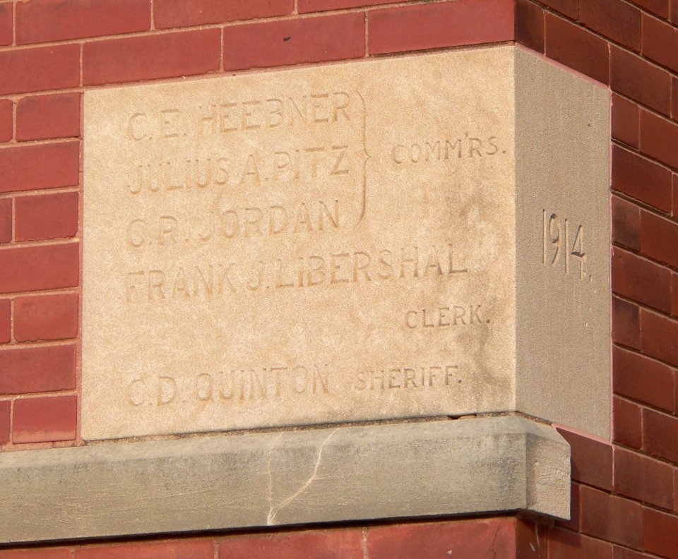 Cass County, Nebraska jail cornerstone