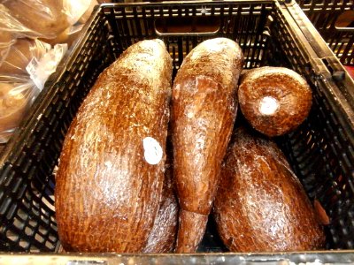 Cassava in a bin