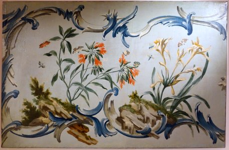 Canvas wallpaper, probably for above a doorway, from the Herrenhaus Dieckhorst, Muden an der Aller, Landkreis Gifhorn, c. 1760-1770, oil on canvas - Braunschweigisches Landesmuseum - DSC04627
