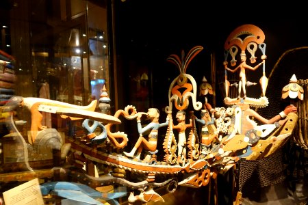 Canoe sculpture, possibly South Pacific - Etnografiska museet - Stockholm, Sweden - DSC00900
