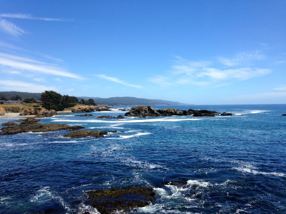 Seascape coast blue