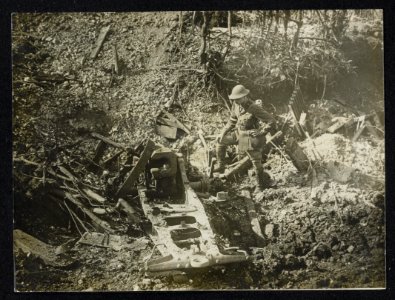 Captured German field gun at Courcelette, Bestanddeelnr 158-1115