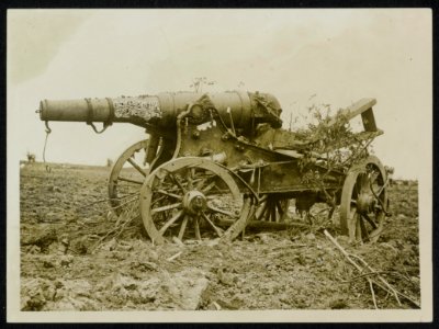 Captured German howitzers on battlefield not far from Mametz wood, Bestanddeelnr 158-0180