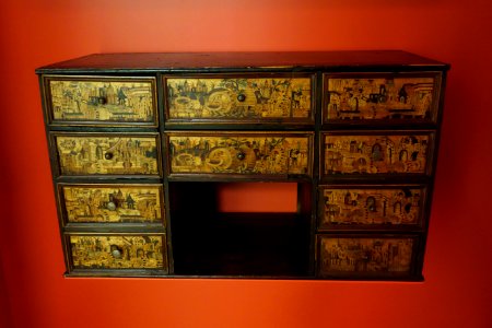 Cantoor with figurative inlays, 16th century - Museum M - Leuven, Belgium - DSC05526