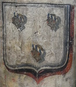 Canynges arms on the tomb of William II Canynges and Joan Burton, St Mary Redcliffe, Bristol, UK - 20101015