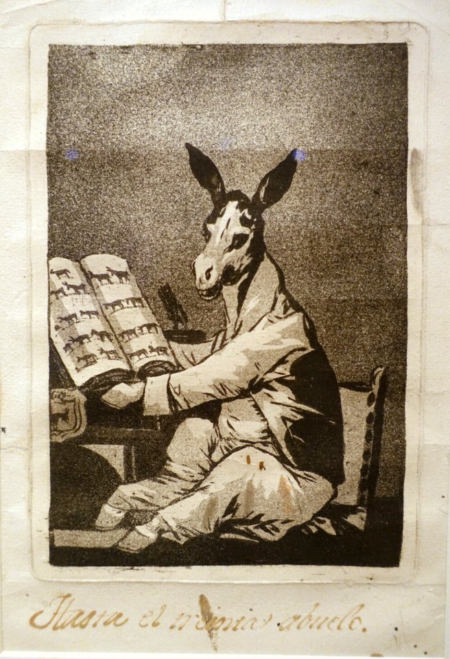 Capricho 39, Up to his grandfather, by Francisco de Goya y Lucientes, 1797-1798, aquatint - Museum Berggruen - DSC03775
