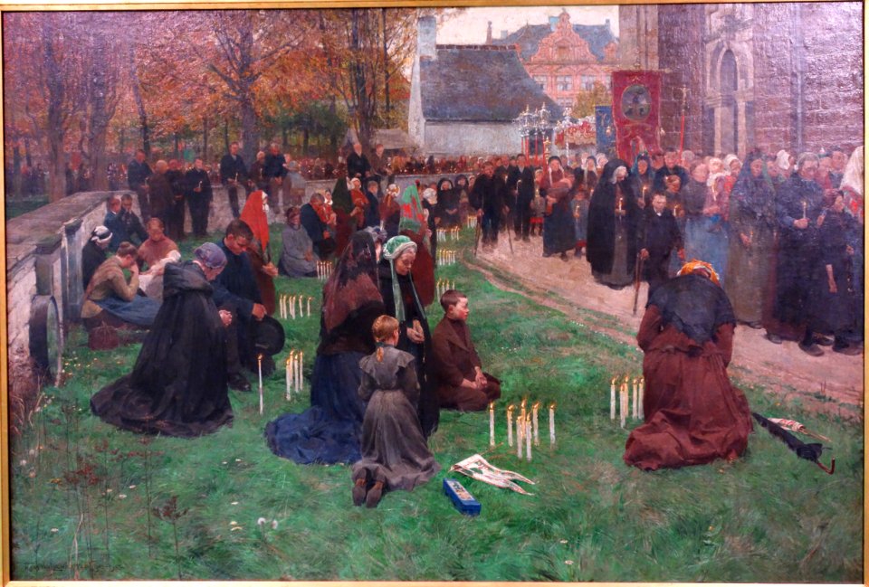 Candle Procession at Scherpenheuvel by Frans Van Leemputten, 1903-1905, view 2 - Museum M - Leuven, Belgium - DSC05323