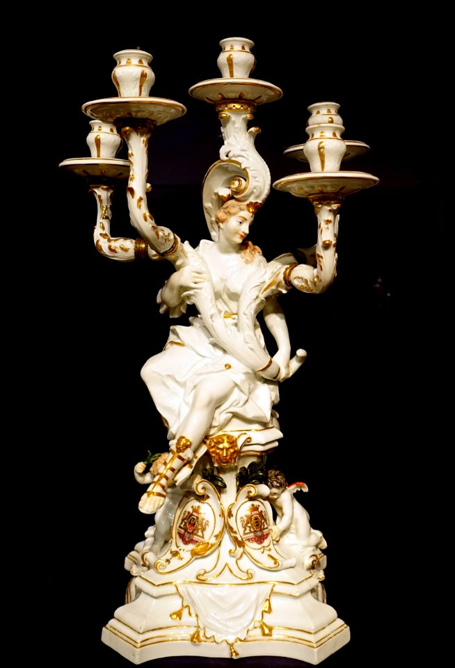 Candelabrum for the Sulkowsky Service, Johann Joachim Kandler modeler, Meissen Porcelain Factory, Meissen, Germany, 1736, porcelain - Dallas Museum of Art - DSC05160