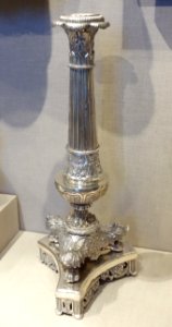 Candlestick (one of a pair), maker unknown, Mexico, c. 1820-1830, silver - De Young Museum - DSC01003