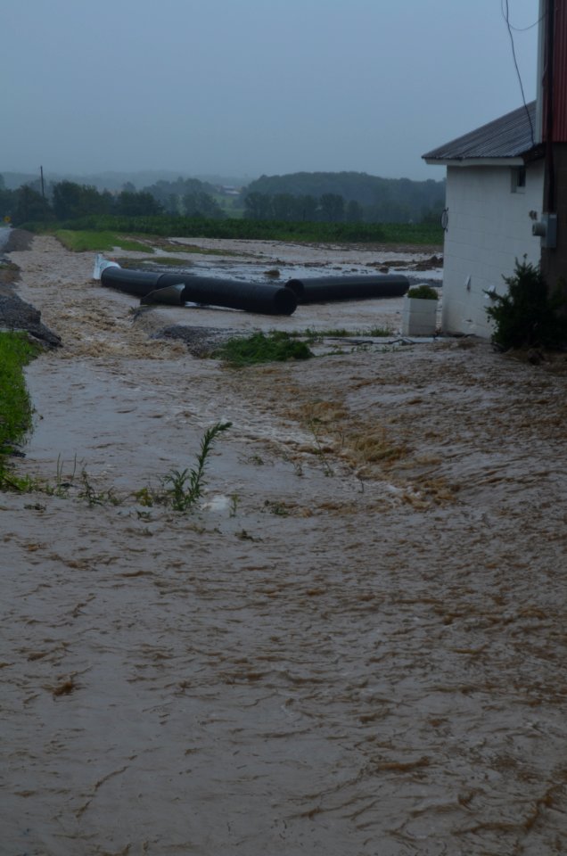 Canandaigua flood July 23, 2017 drainage pipe ripped out 2