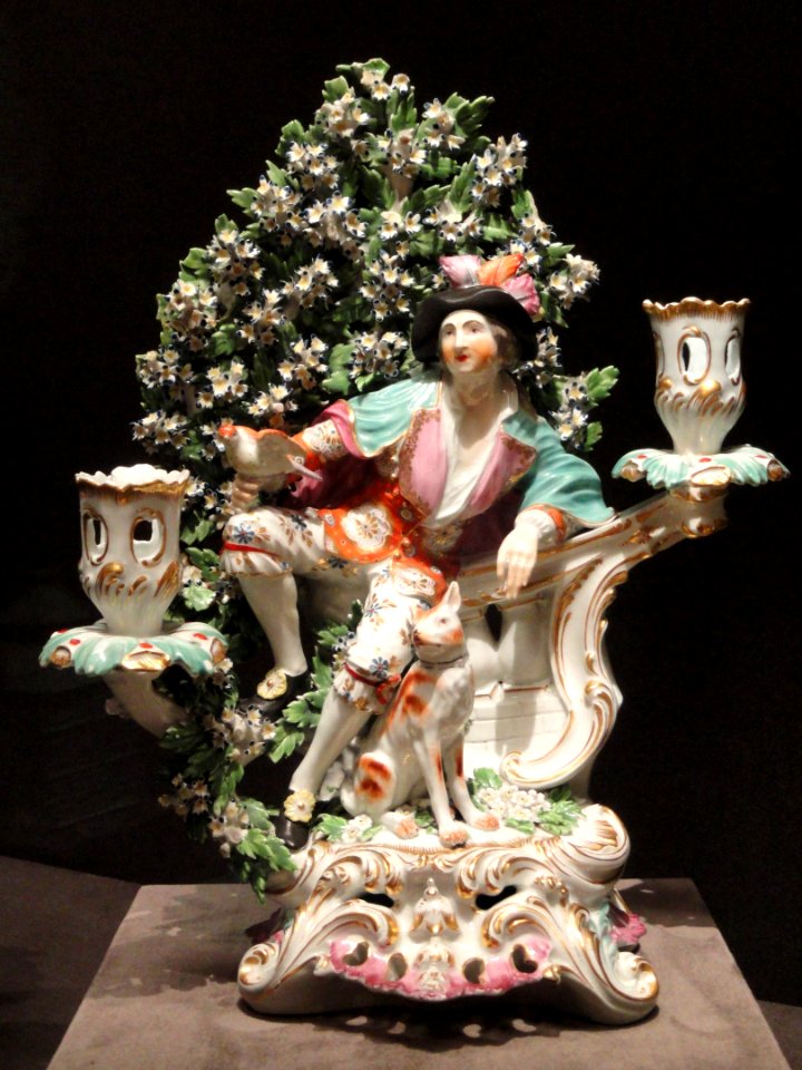 Candelabrum with Shepherd and Dog, about 1775, Derby Porcelain Factory - Cleveland Museum of Art- DSC08887