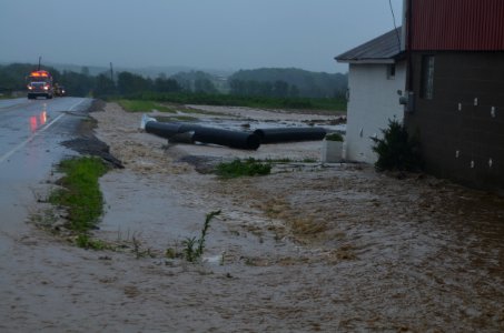 Canandaigua flood July 23, 2017 drainage pipe ripped out