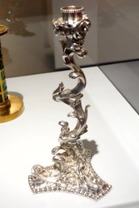 Candlestick (one of a pair), Gorham Manufacturing Co., Providence, Rhode Island, c. 1897, silver - Brooklyn Museum - Brooklyn, NY - DSC08818