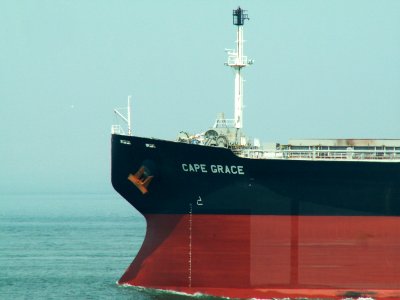 Cape Grace IMO 9271638 p4 leaving Port of Rotterdam, Holland 18-Jun-2006