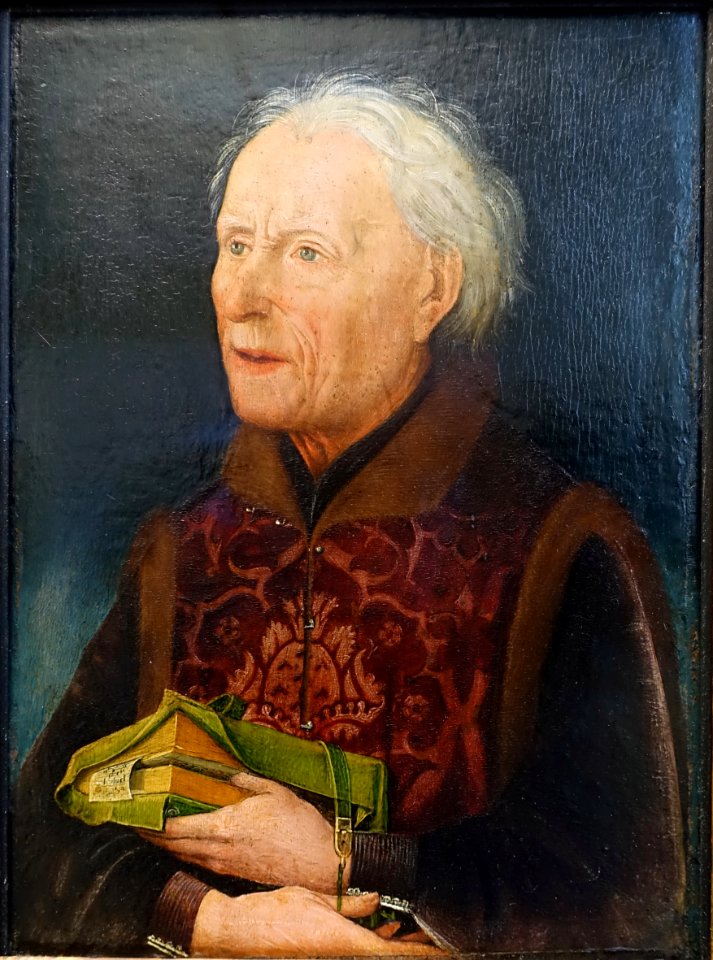 Canon Count Georg of Lowenstein, by Hans Pleydenwurff, Bamburg, before 1457, painting, perhaps on parchment on limewood - Germanisches Nationalmuseum - Nuremberg, Germany - DSC02905