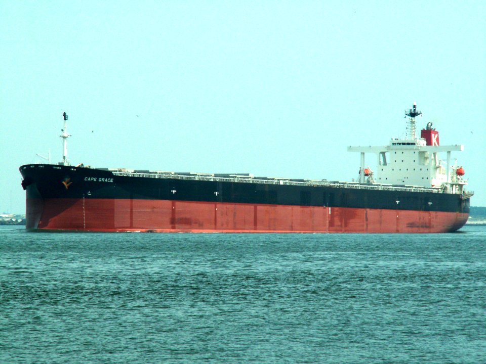 Cape Grace IMO 9271638 p1 leaving Port of Rotterdam, Holland 18-Jun-2006