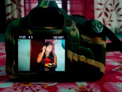 Canon DSLR with Camouflage cover