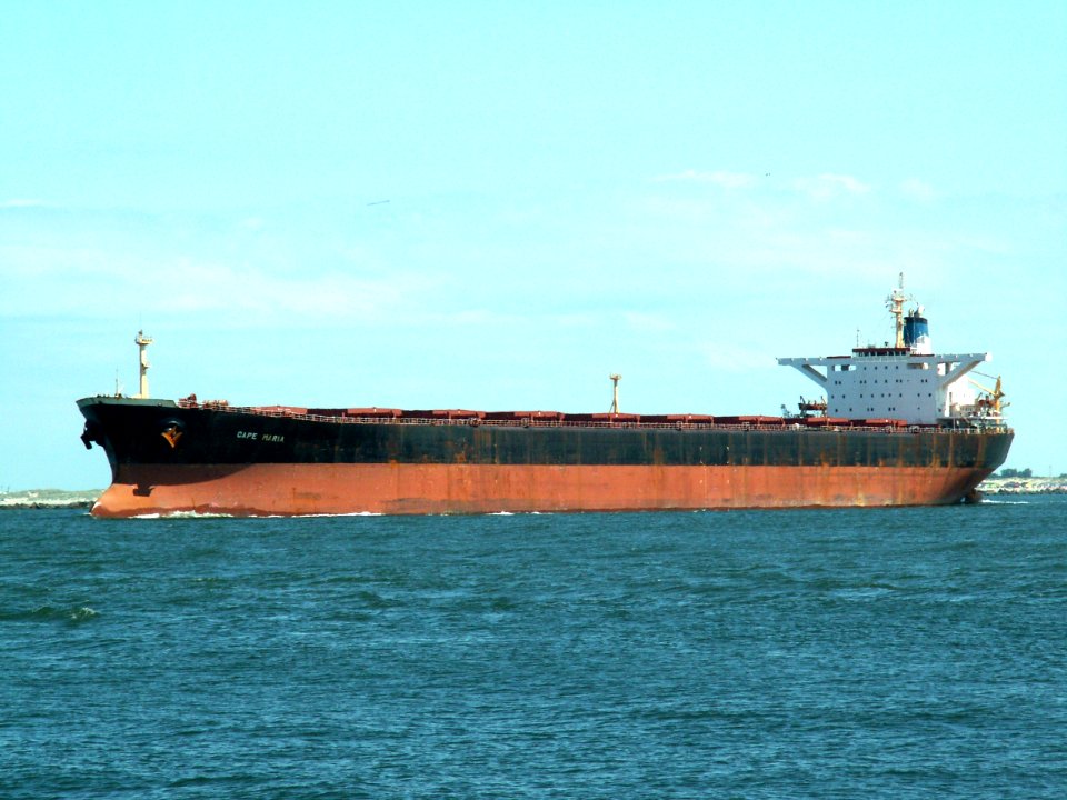 Cape Maria - IMO 8024296 - Callsign 3ENT5 p7 leaving Port of Rotterdam, Holland 08-Jul-2006
