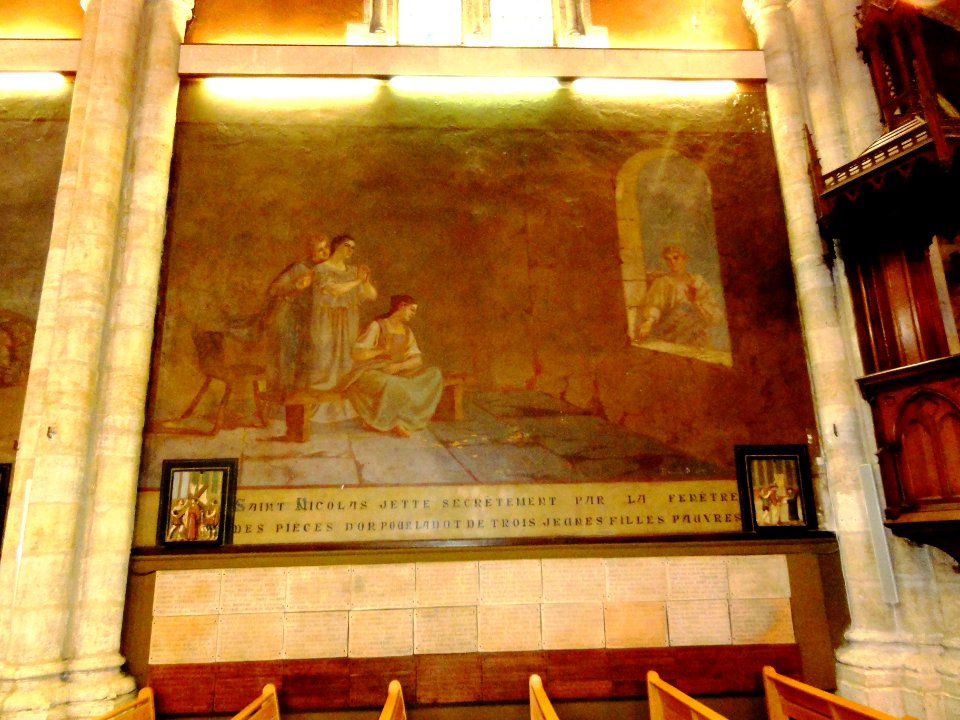 Capbreton (Landes) église, peinture murale Saint-Nicolas 02