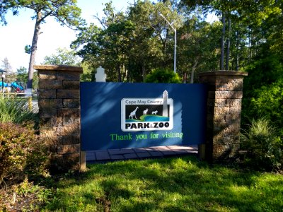 Cape May County Park & Zoo exit sign