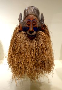Cap mask, Democratic Republic of the Congo, Yaka peoples, early to mid 20th century, wood, pigment, raffia - Cincinnati Art Museum - DSC04284