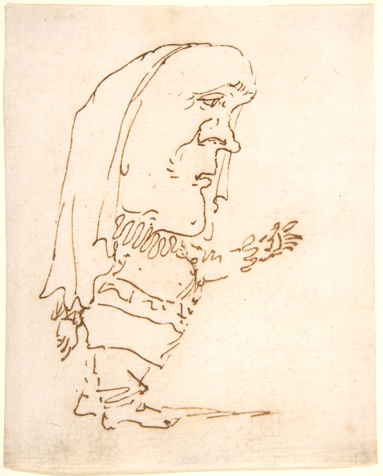 Caricature of a Man Pointing by Gianlorenzo Bernini
