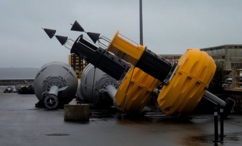 Cardinal buoys waiting for deployment on Phares et Balises parking