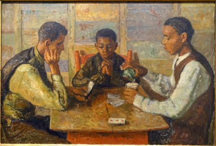 Card Players by Hamilton Easter Field, c. 1920, oil on canvas - Portland Museum of Art - Portland, Maine - DSC04344