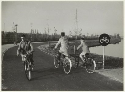 Carel Reinierszpad, fietspad langs de Delft, ziende naar het noorden. NL-HlmNHA 54010591
