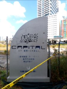 Capital at Brickell sign Sept 2017 post Irma 02